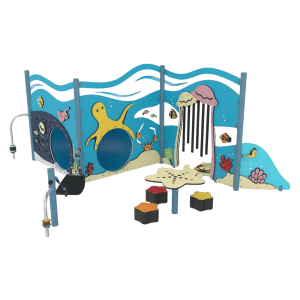 Toddler Playground DGCS 201 ocean themed playground with crawl tunnels and sensory panels