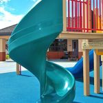 teal spiral slide